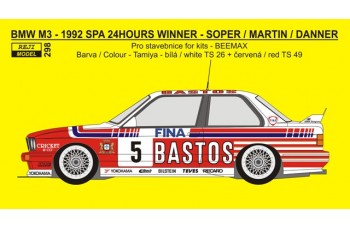 Decal – BMW M3 - Winner 1992 Spa 24 Hours - Soper / Martin / Danner